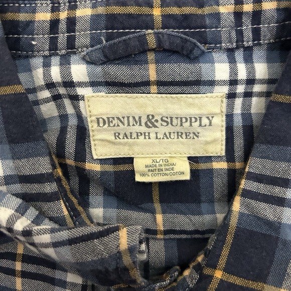 Denim & Supply Ralph Lauren Men's Size XL Plaid Long Sleeve Button Front Shirt - Picture 4 of 9